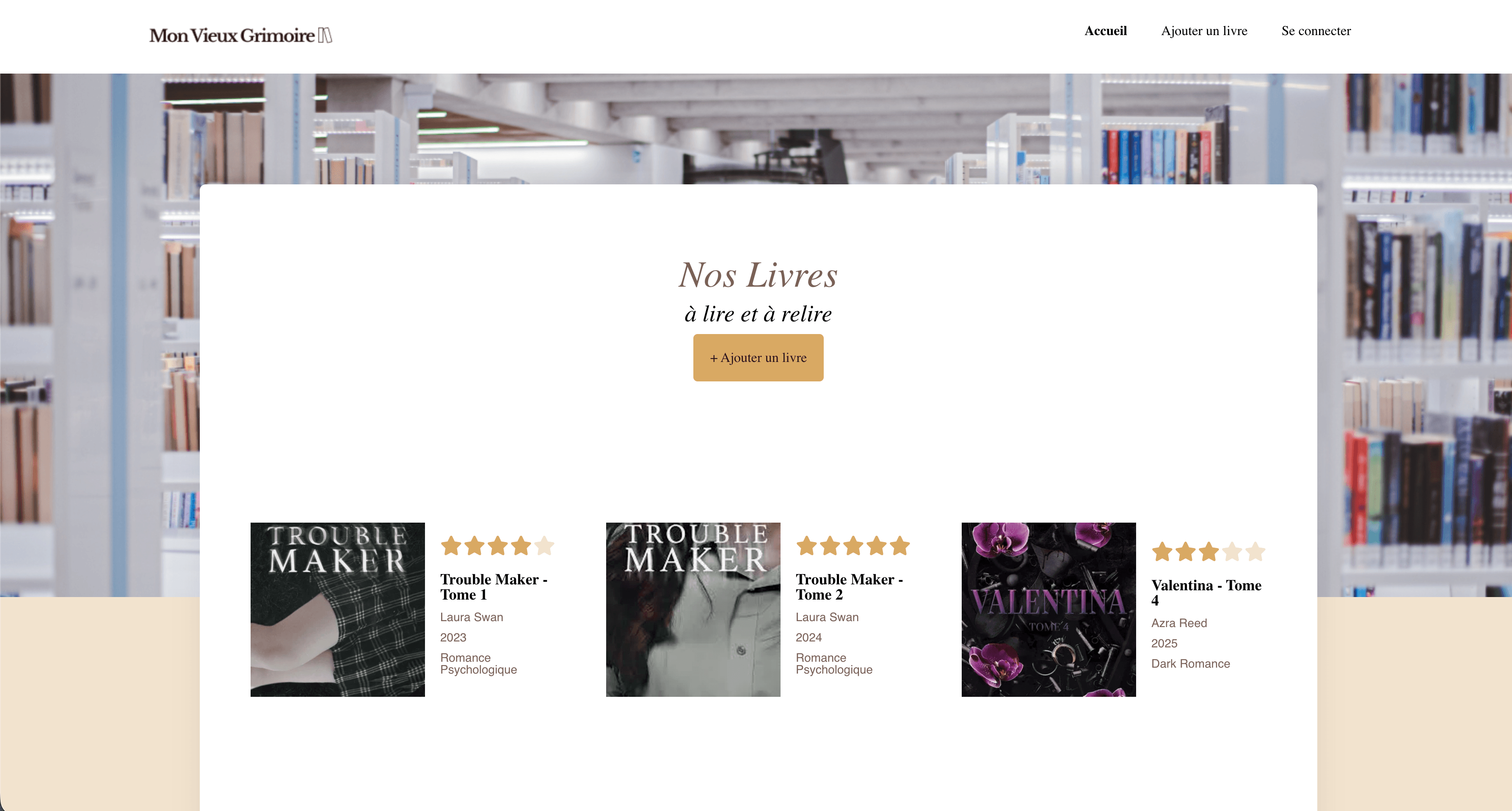 Mon vieux grimoire - Backend